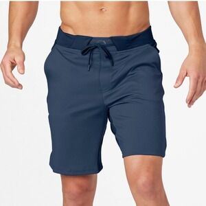 Hylete Logo Shorts Mens Medium Blue Performance Gym Fitness Athletic Lightweight